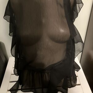 Black Sheer Top - Size M